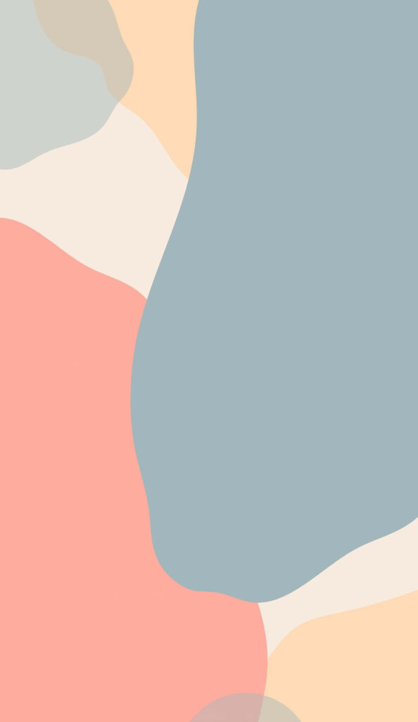 Abstract Flowing Shapes Wallpaper in Soothing Pink, Blue, and Green