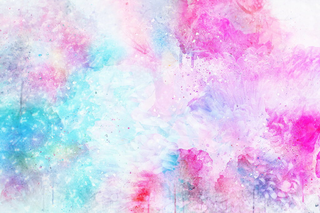 Vibrant Watercolor Abstraction: Mesmerizing Pink Hues and Colorful Splashes Make an Exquisite QHD Wallpaper Background