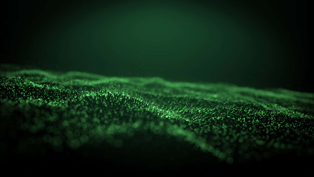 Glittering Green Waves Abstract Wallpaper - Dynamic Background Art