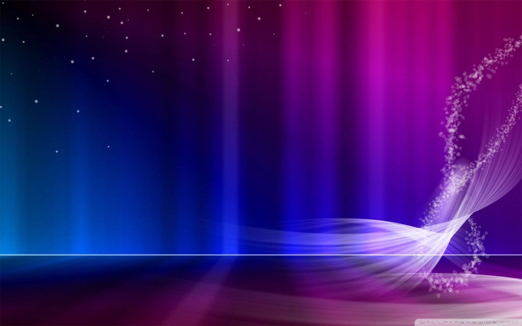 Abstract Windows Vista wallpaper with glowing blue violet light waves and sparkling particles background