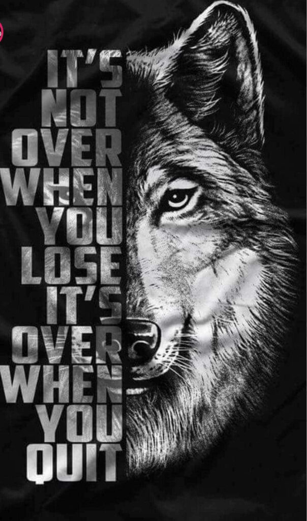 Motivational Wolf Abstract Art Wallpaper: Strength & Determination