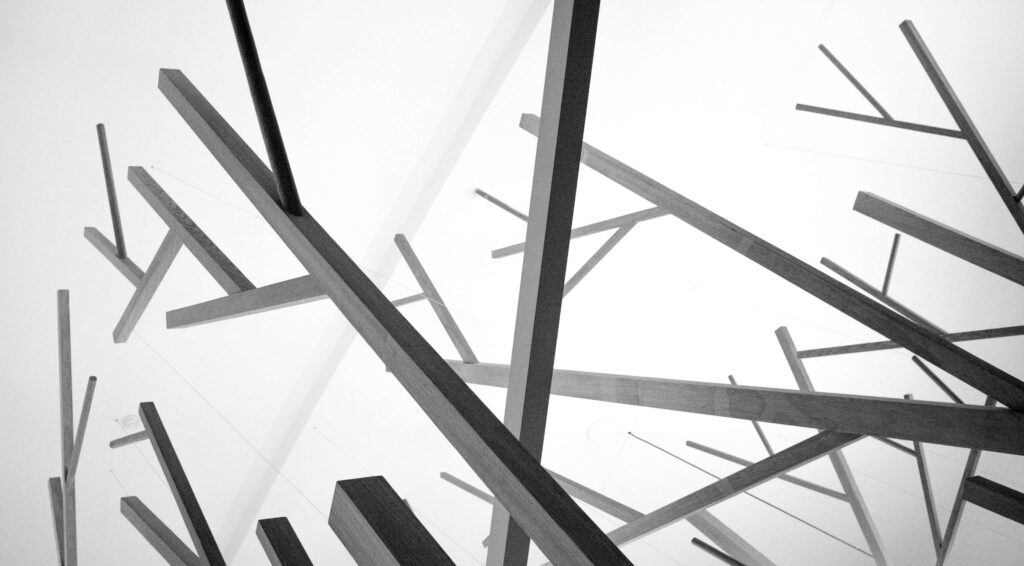 Abstract Wooden Beams Wallpaper: Dynamic Minimalist Background Design