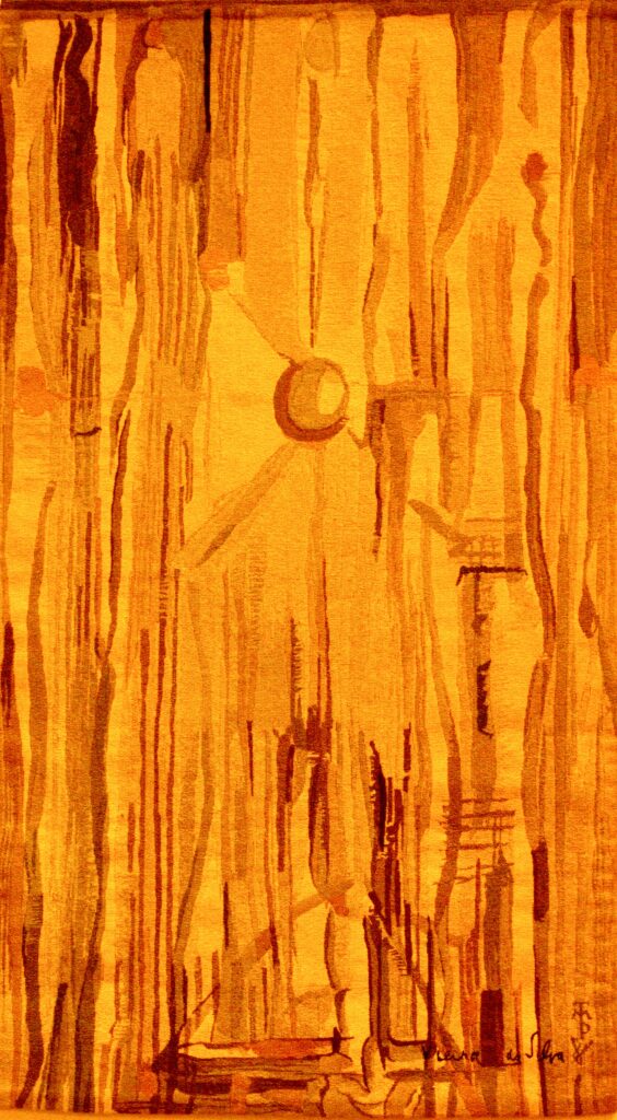 Dynamic Abstract Wallpaper: Warm Yellow & Brown Striped Design