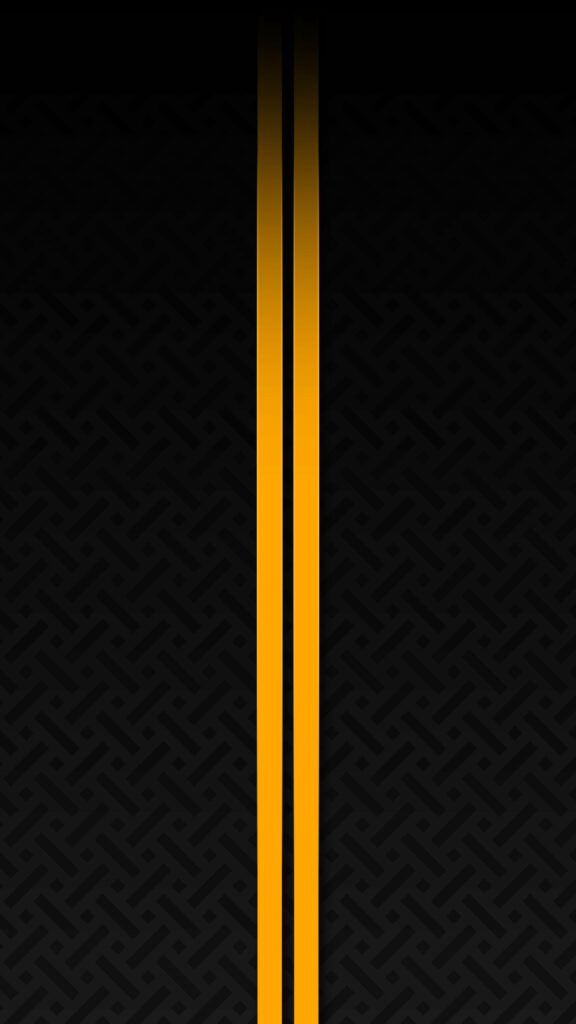Vibrant Yellow Striations on a Sleek Black Canvas: A Minimalist HD Wallpaper Perfect for Your Phone