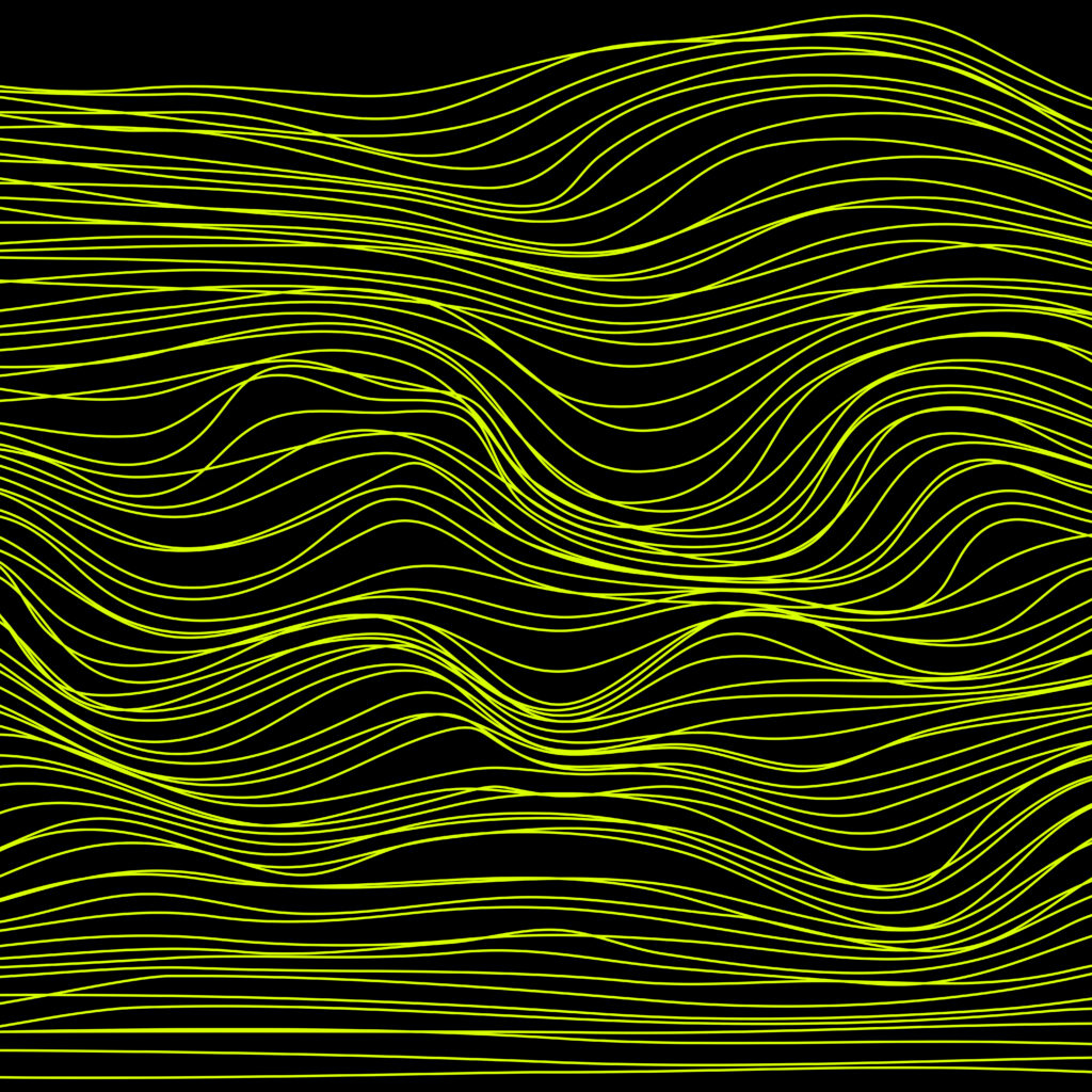 Yellow Wave Abstract Wallpaper on Black Background - 6000x6000