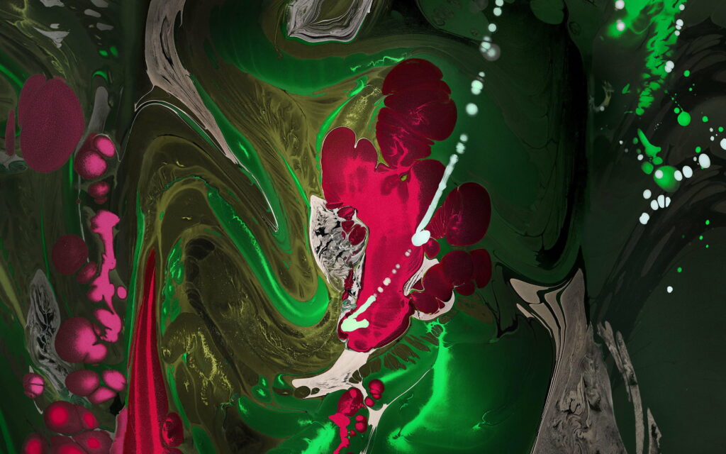 Abstract Green Paint: A Bizarre Artistic Delight - 4K Wallpaper Background