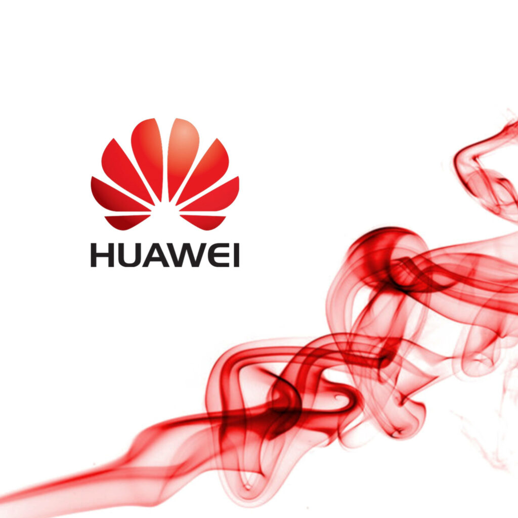 Smoking Hot Huawei: A Striking Red Vapor Wallpaper