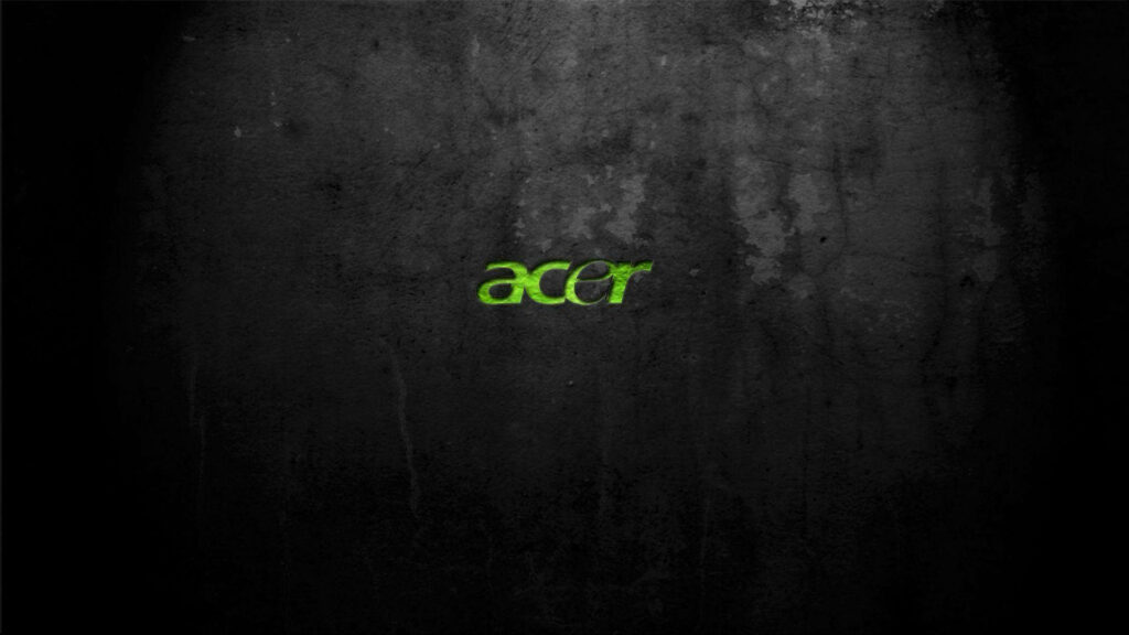 Acer logo in vibrant green on textured dark background modern tech wallpaper for enthusiasts