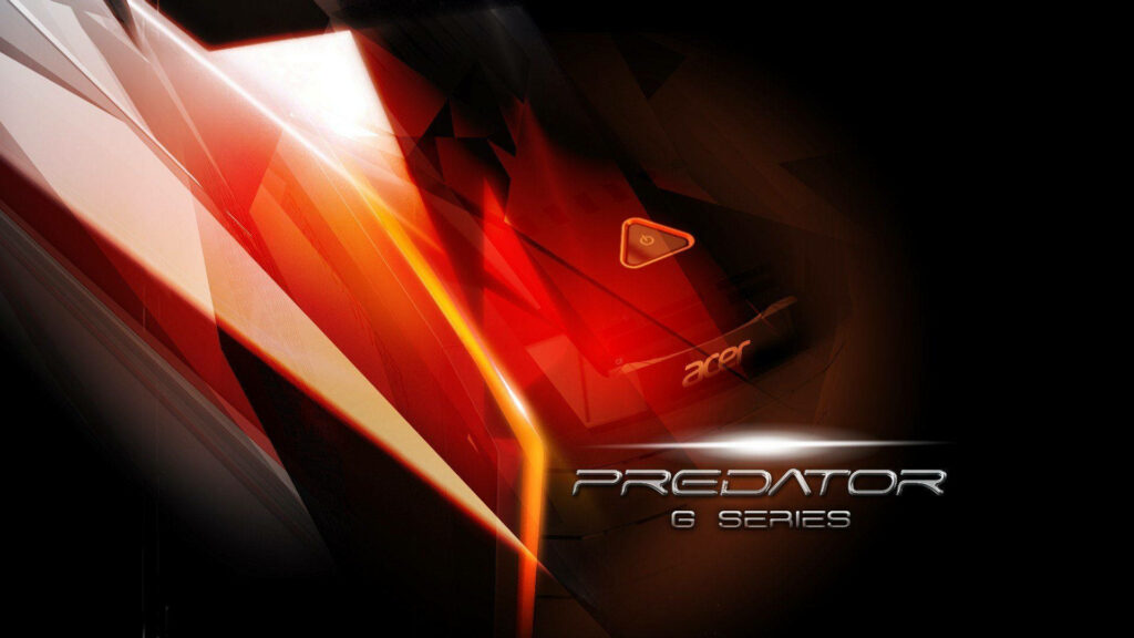 Acer Predator G Series gaming laptop with red orange geometric accents dynamic wallpaper background