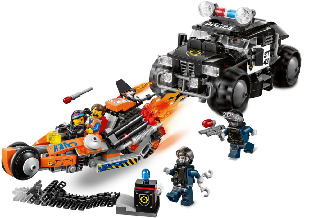 Thrilling The Lego Movie Wallpaper: Action Chase with Vivid Minifigures