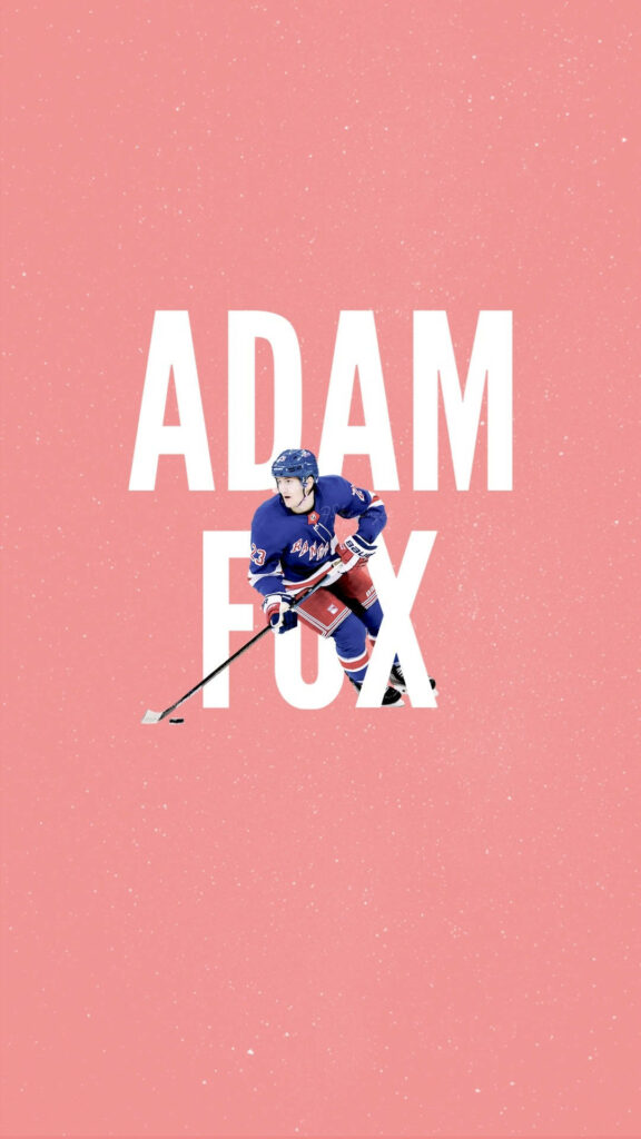 Adam Fox New York Rangers in action pink background hockey player wallpaper background