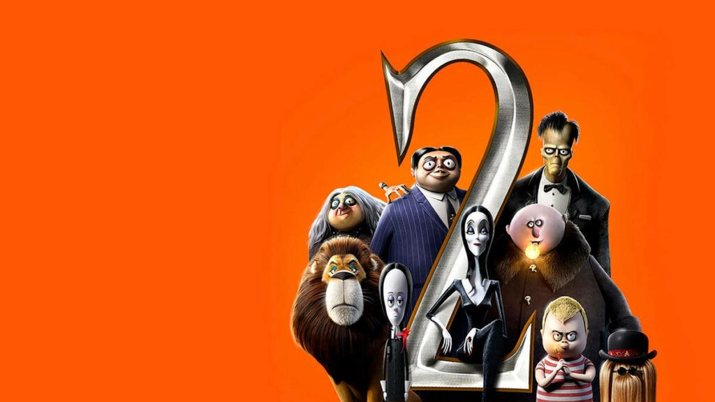 Bright Orange Addams Family 2 Wallpaper: Quirky Iconic Characters