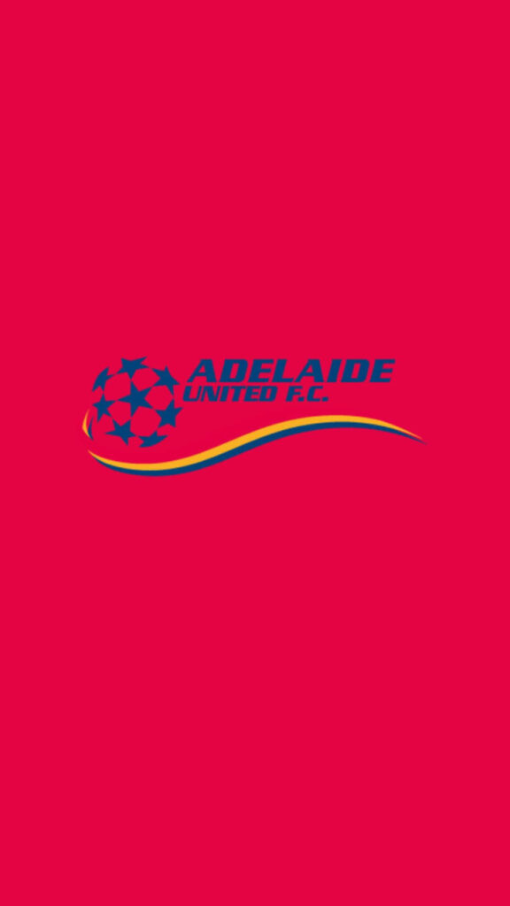 Adelaide United FC logo on bold red background symbolizing team spirit and celebration wallpaper