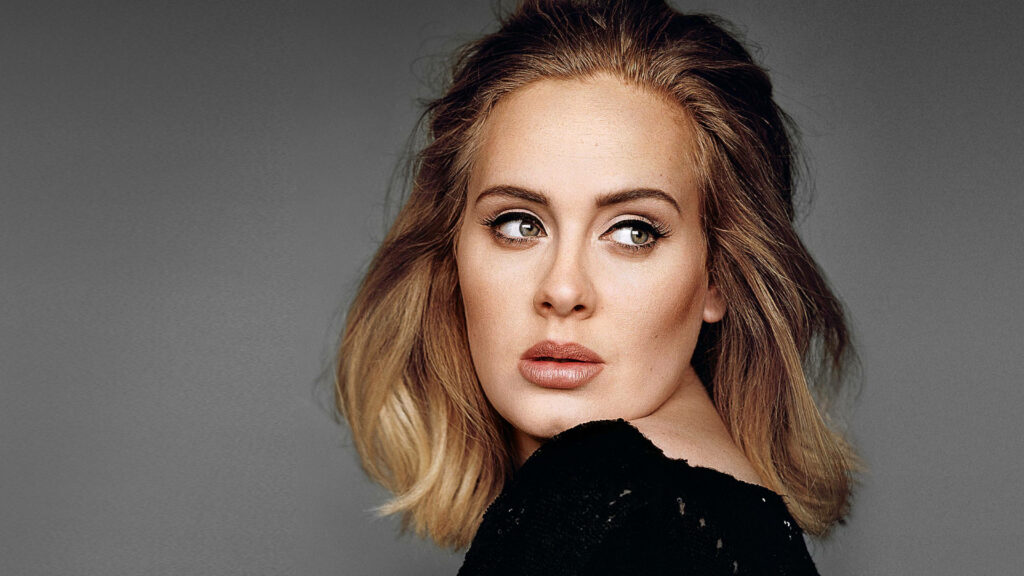 Adele Short Hairstyle Wallpaper: Elegant Singer in Stylish Design