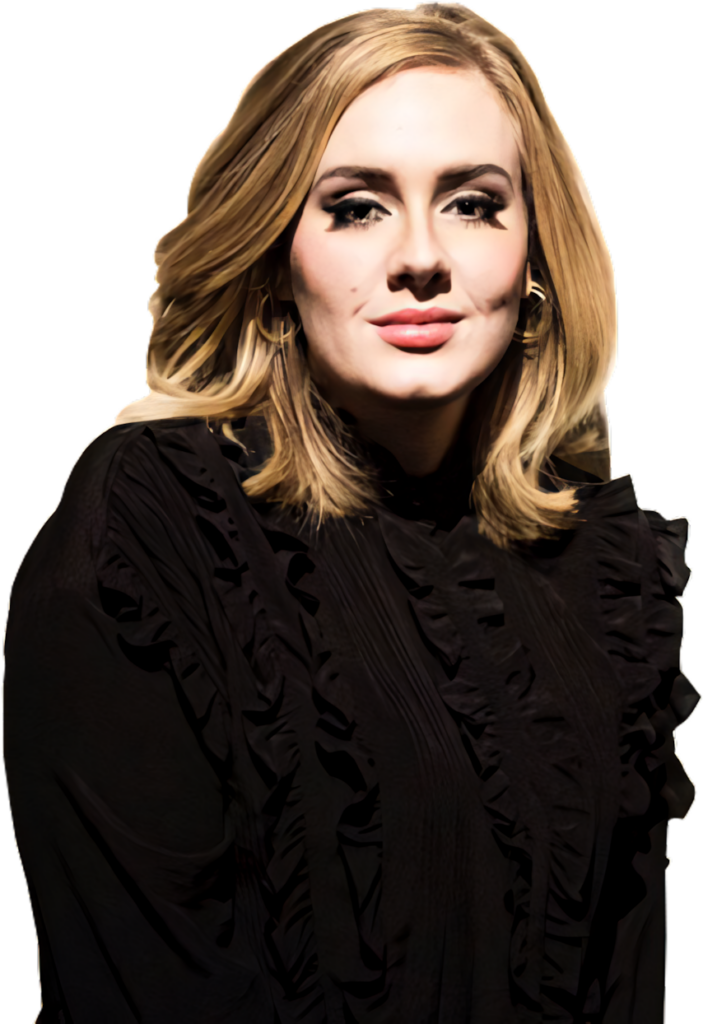 Adele's Elegant Black Ruffle Dress: Stunning Portrait Wallpaper