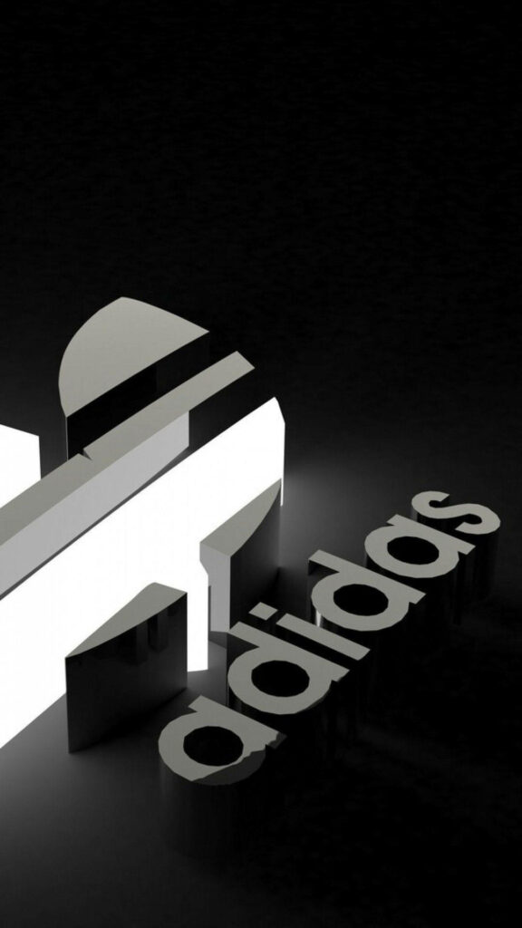 Modern Adidas Logo Wallpaper for iPhone: 3D Dark Background