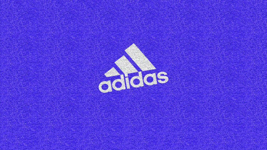 Adidas logo white on textured purple background bold modern wallpaper design for sports fans
