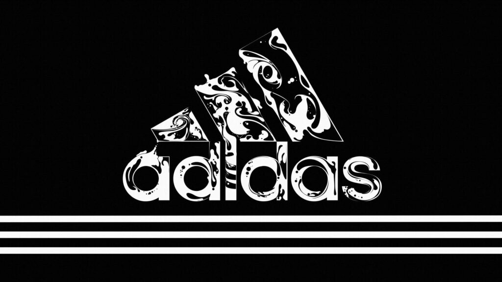 Under the Sea: A Unique Aquatic Adidas Logo Wallpaper Featuring Three White Stripes
