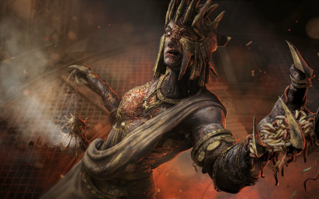 Grim Emissary of Sorrow: A haunting 4K wallpaper featuring Adiris from Dead by Daylight