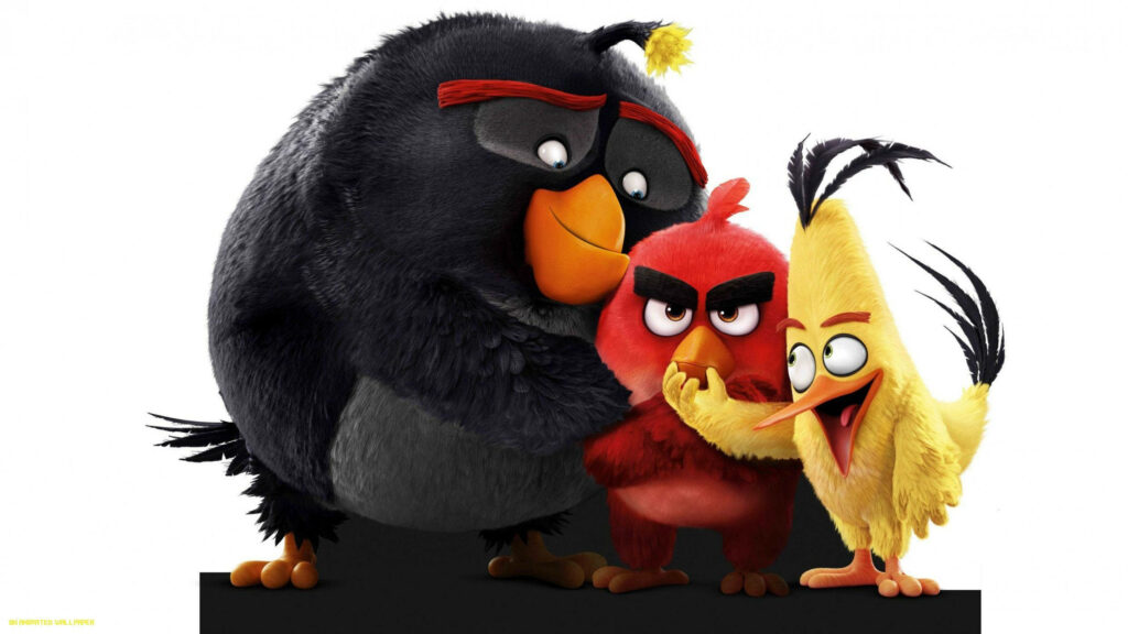 Playful Angry Birds Movie 2 Wallpaper with Iconic Trio in Colorful Scene