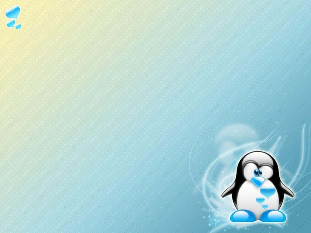 Adorable Baby Penguin Wallpaper: Whimsical Snowy Gradient Design