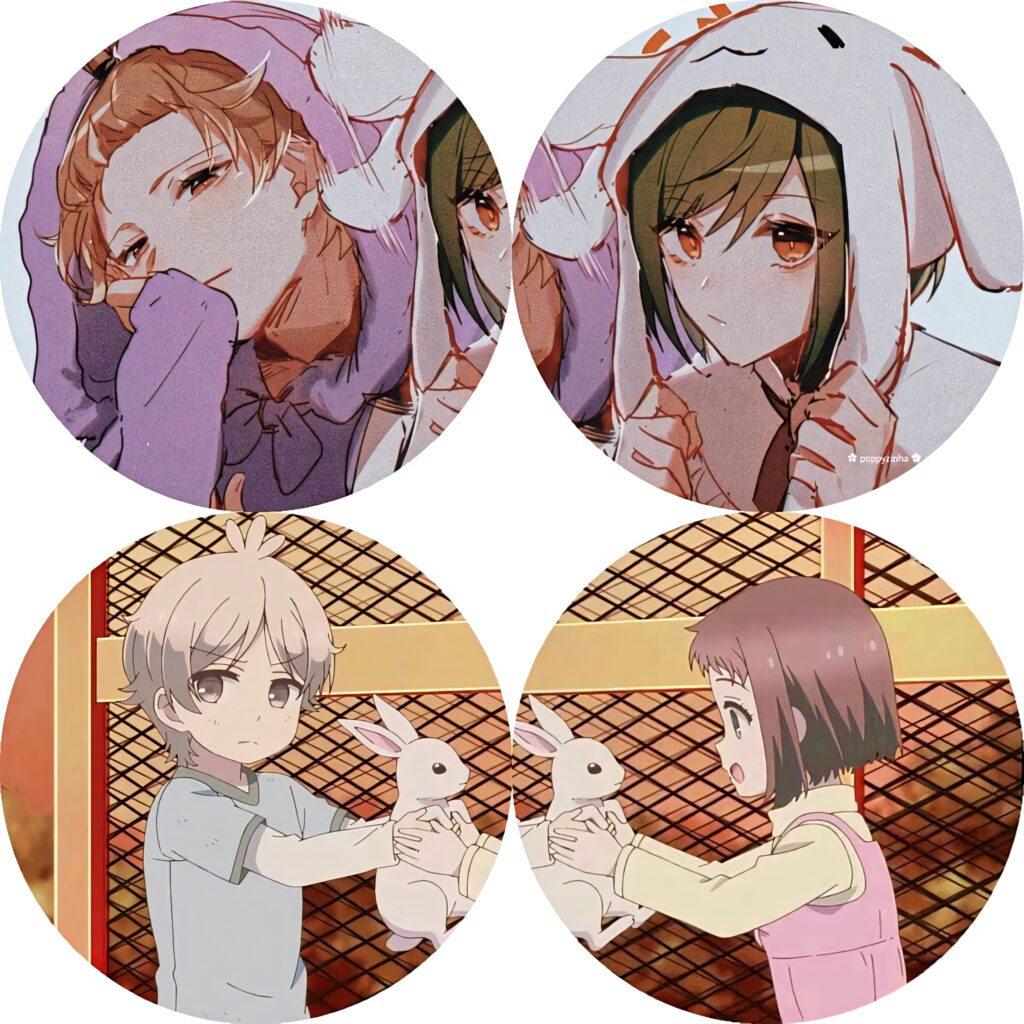 Adorable Anime PFPs for Friends: Hoodie Characters & Rabbit Scene Wallpaper