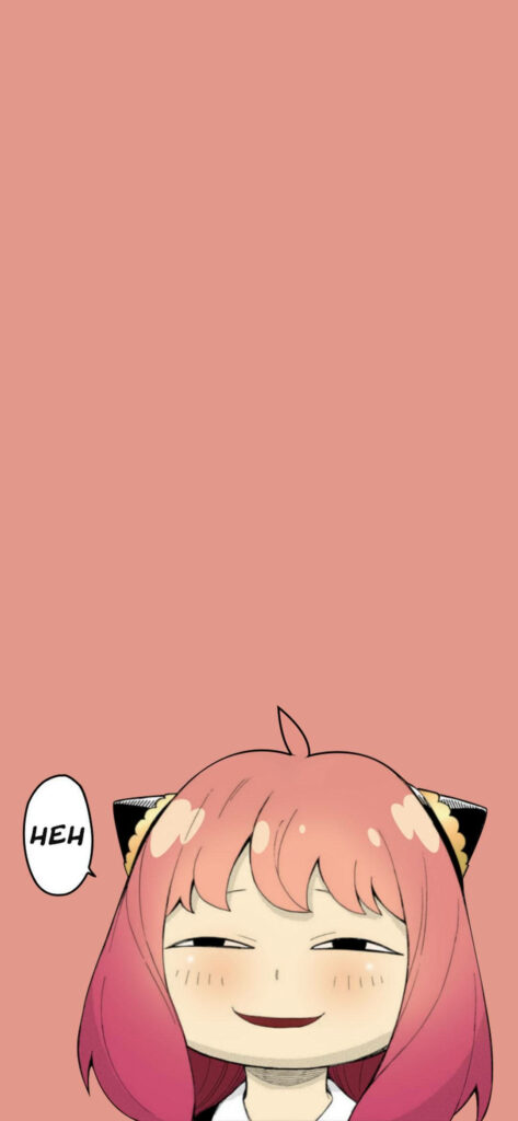 Adorable Anya Forger Wallpaper: Minimalist Pink Aesthetic for iPhone