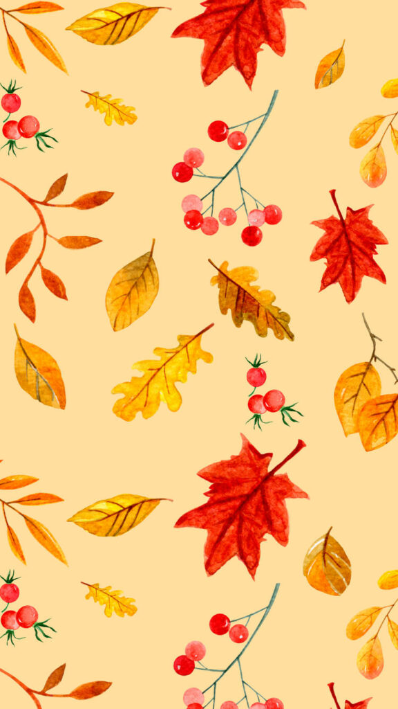 Autumn Cute Phone Wallpaper - Adorable Fall-themed cellphone pattern