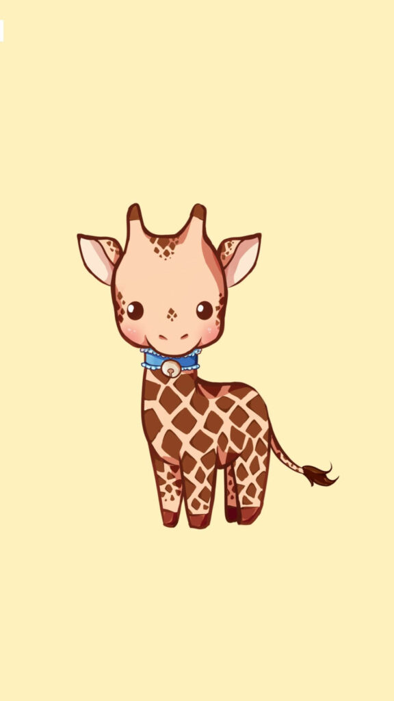 Adorable Baby Giraffe Vector Art Wallpaper in Pastel Background