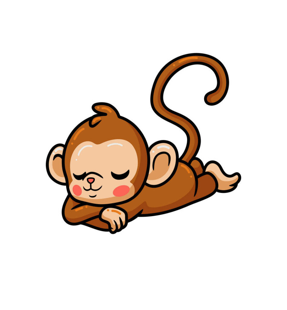 Adorable Baby Monkey Clipart – Cute Cartoon Wallpaper Background