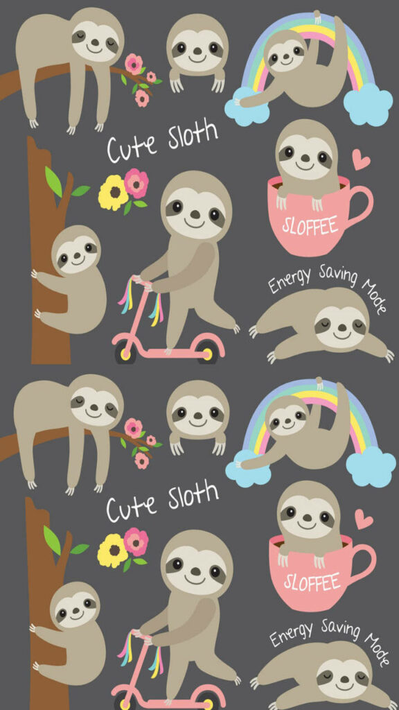 Whimsical Baby Sloth Wallpaper: Playful Designs & Cheerful Elements