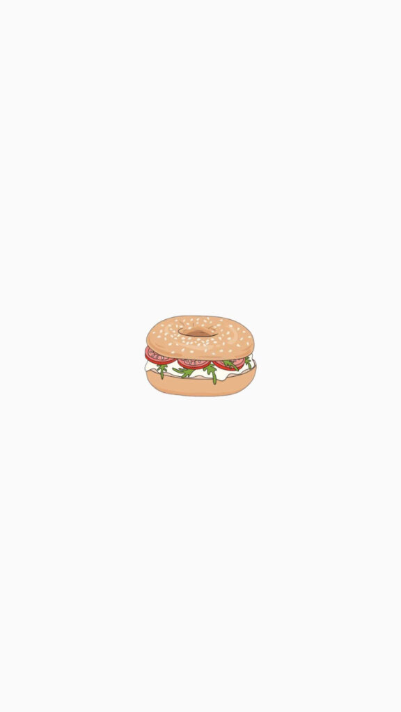 Charming Bagel Illustration Wallpaper for a Clean iPhone Aesthetic