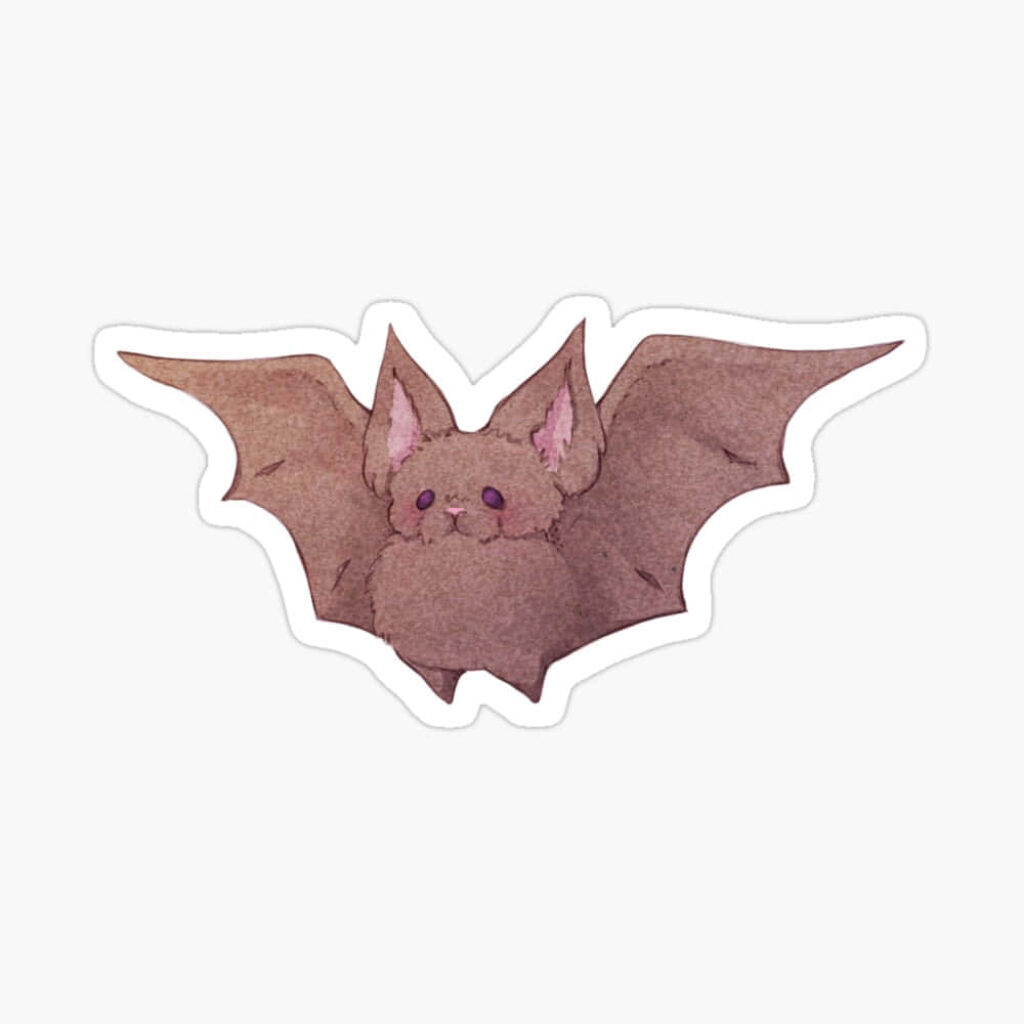 Charming Fluffy Bat Clip Art Wallpaper with Cute Expression