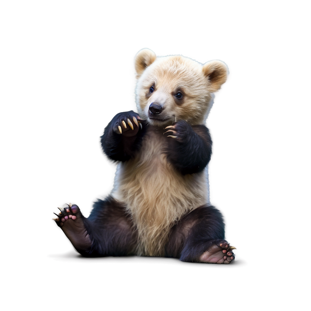 Adorable Bear Cub Wallpaper: Whimsical Charm on Soft Background