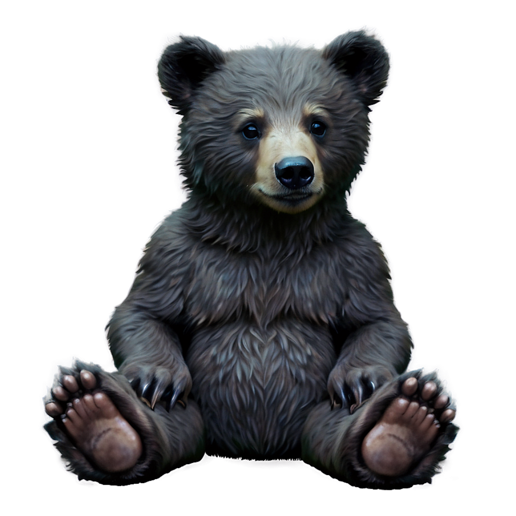 Charming Bear Cub Wallpaper: Fluffy Fur & Expressive Eyes
