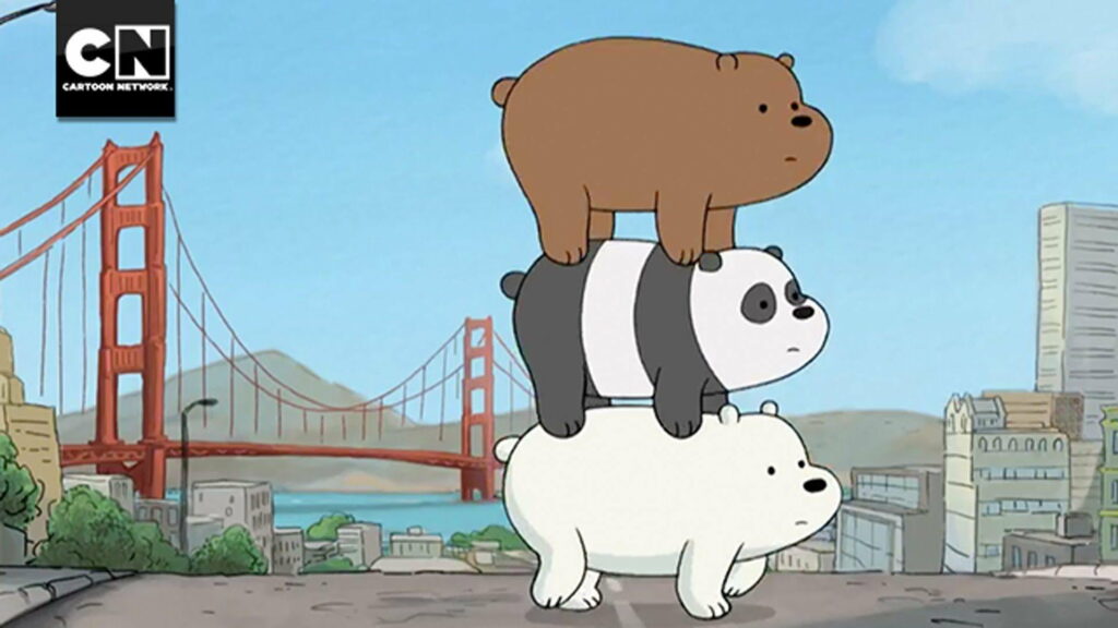 Bear-y Adorable Trio: We Bare Bears Delight in HD Wallpaper Cartoon Background