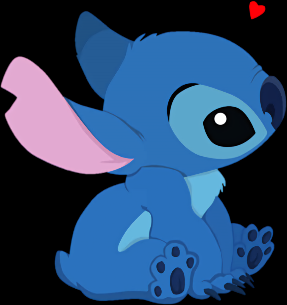 Adorable Blue Alien Cartoon Wallpaper with Heart Background