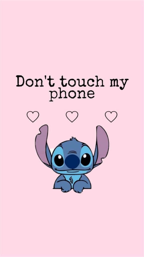 Adorable Blue Character Wallpaper: 'Don't Touch My Phone'