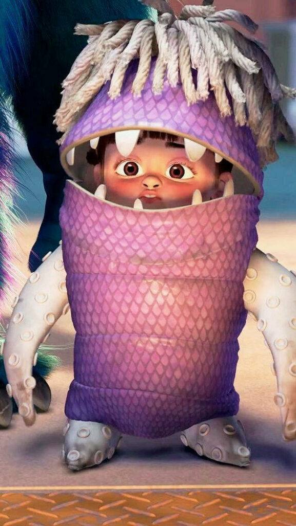 Adorable Boo Wallpaper: Iconic Purple Monster Costume Background