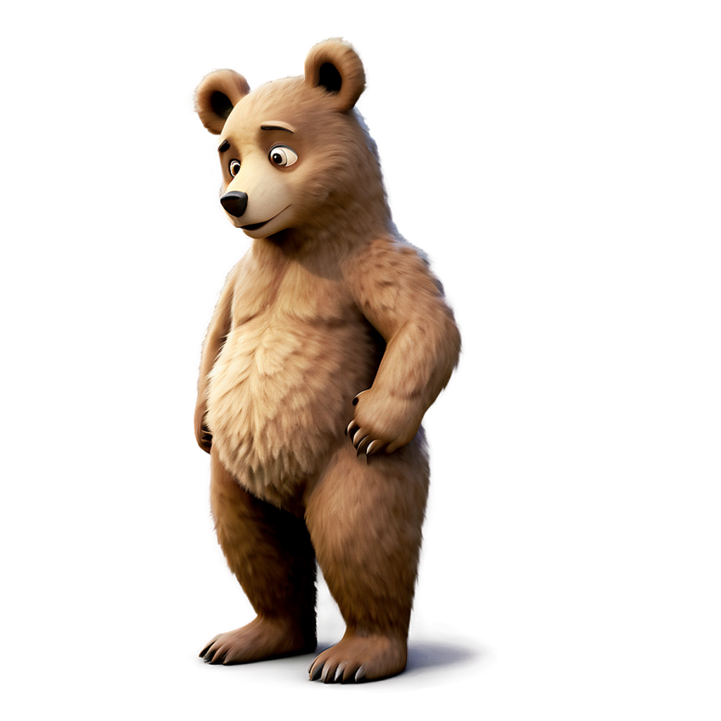 Adorable Anthropomorphic Bear Wallpaper with Warm Brown Background