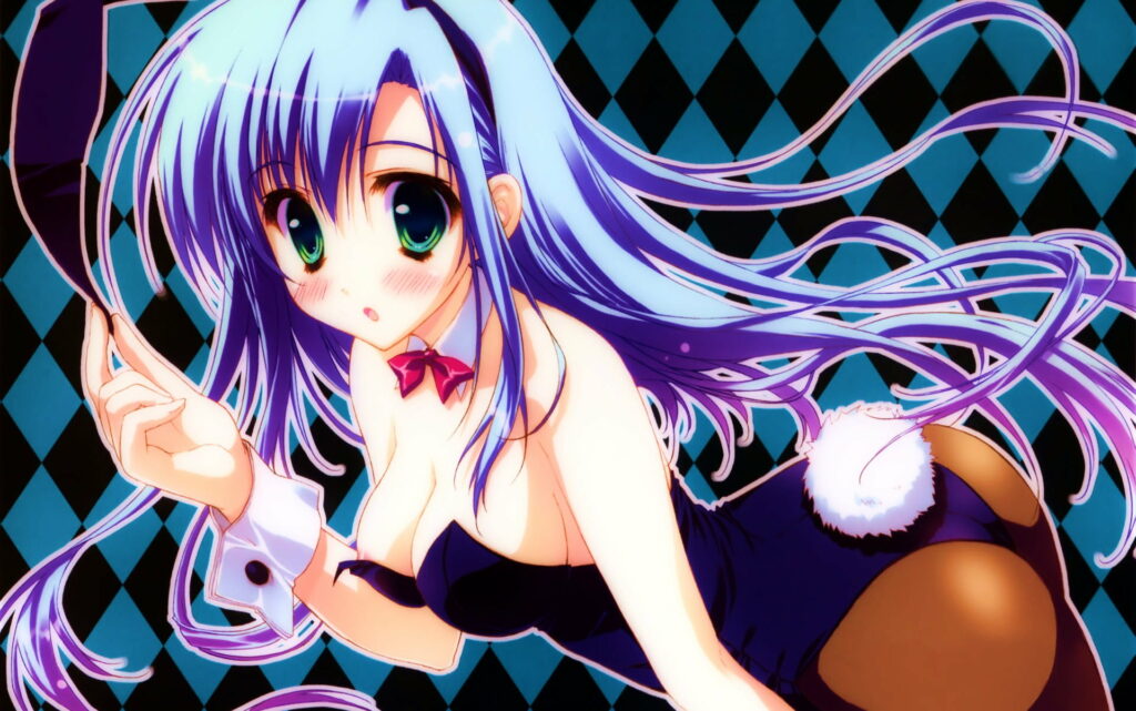 Seductive Cuteness: Anime Bunny Girl in HD Wallpaper Background