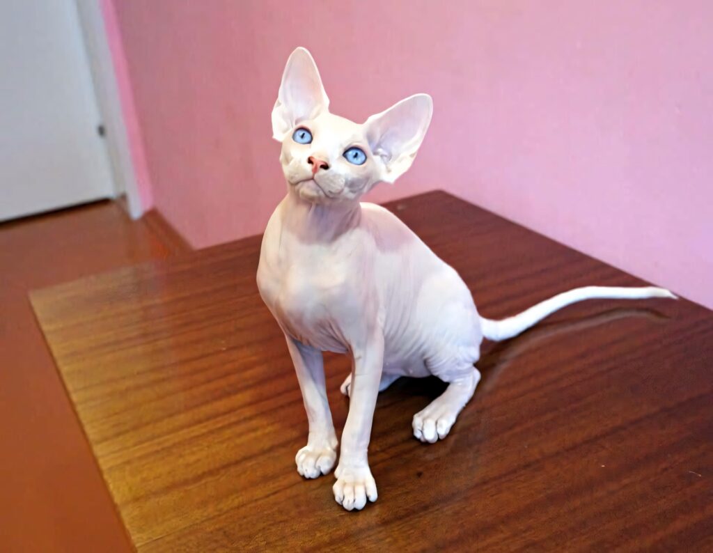 Charming Sphynx Cat Wallpaper on Cozy Pink Background
