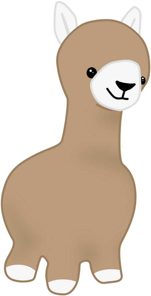 Charming Cartoon Alpaca Wallpaper for a Cheerful Digital Background