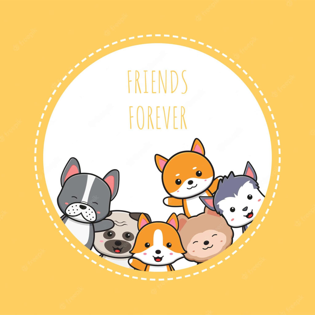 Adorable Cartoon Animals Wallpaper: 'Friends Forever' Design