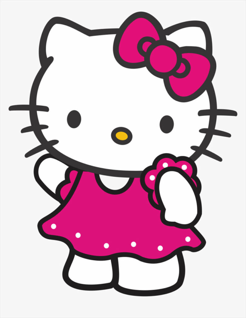 Cute Cartoon Character in Pink Dress - Adorable Wallpaper Design