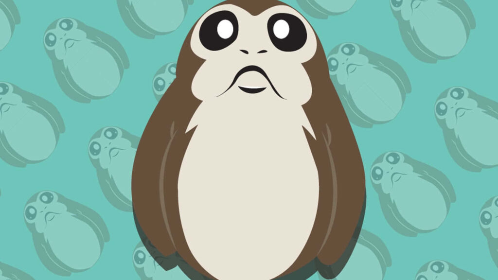 Adorable Cartoon Creature Wallpaper with Playful Background Design