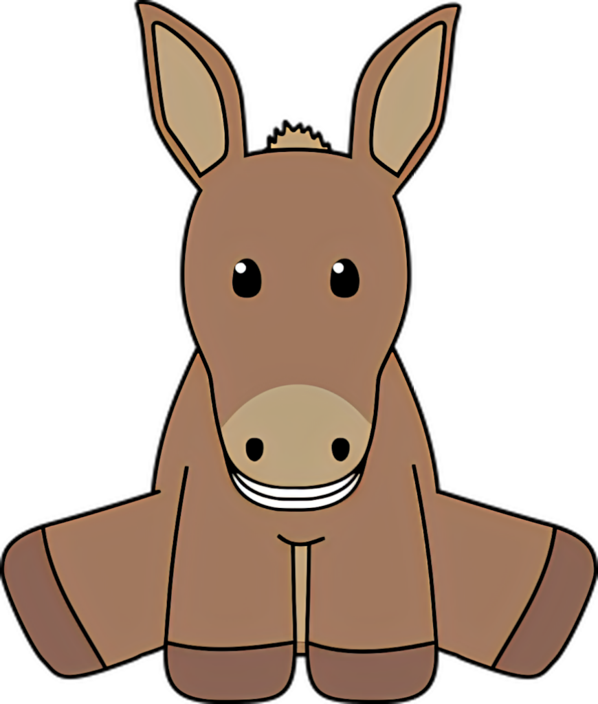 Cheerful Cartoon Donkey Wallpaper - Adorable PNG Design