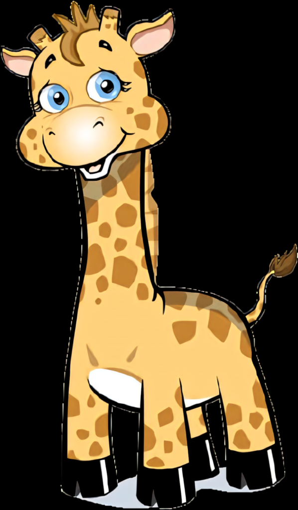 Adorable Cartoon Giraffe Wallpaper: Bright Eyes & Cheerful Design