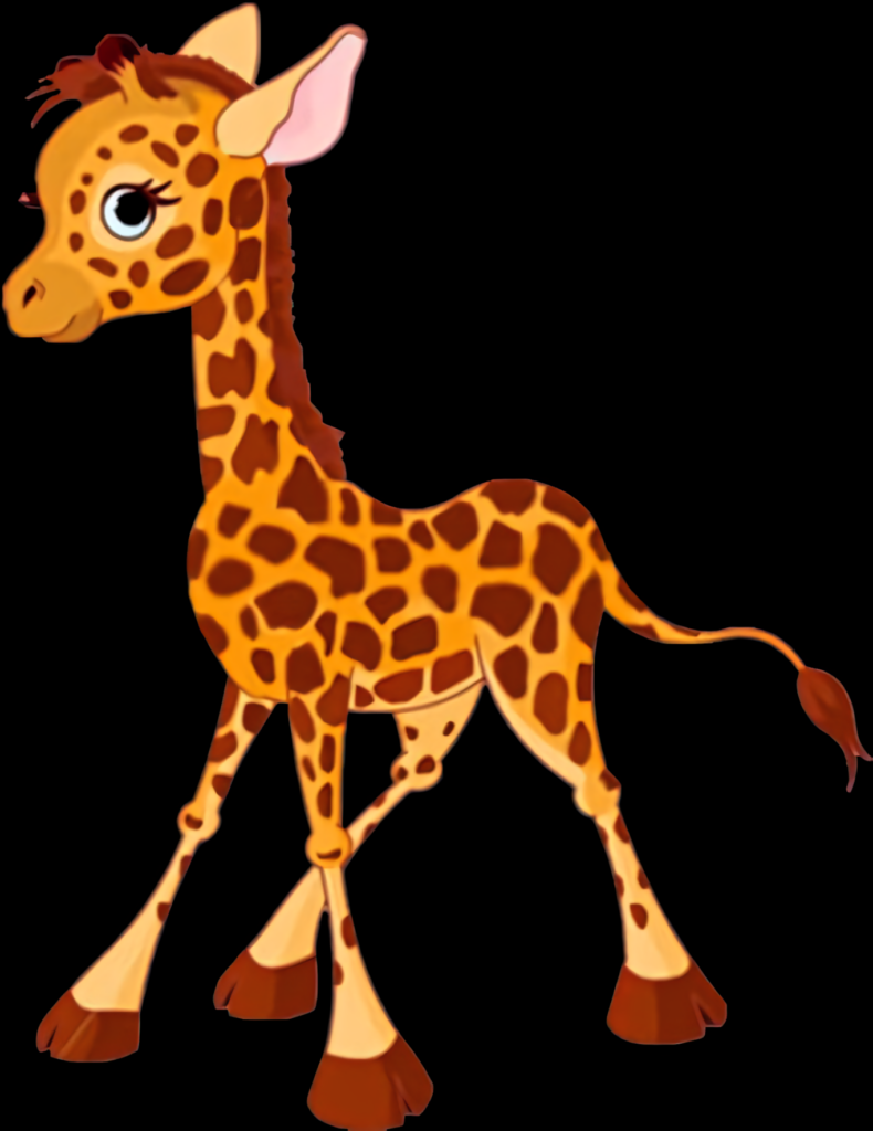 Cute Cartoon Giraffe Wallpaper: Cheerful & Whimsical Design