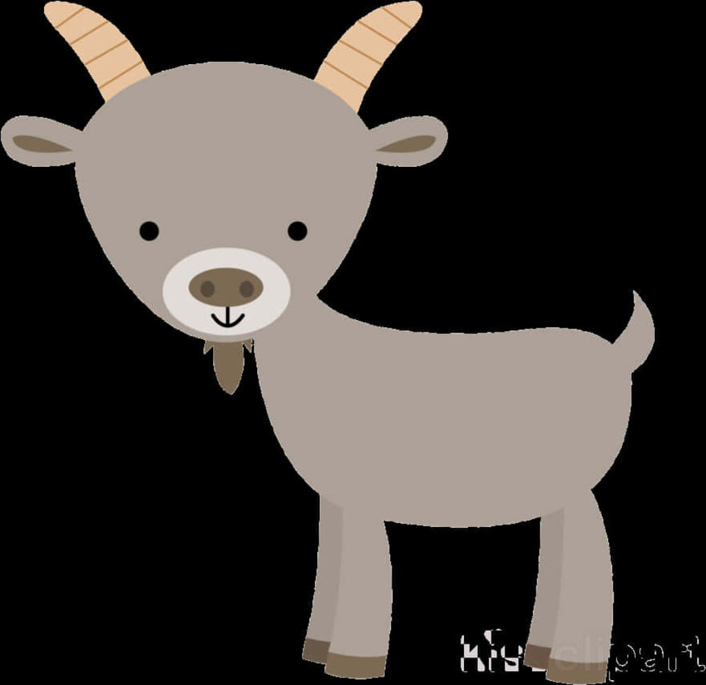 Adorable Cartoon Goat Wallpaper - Cute Design with Transparent Background